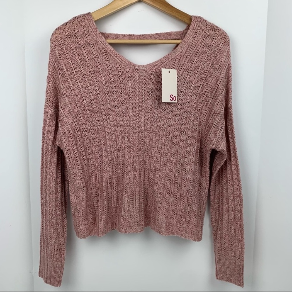 So Woman’s Pink Knit Sweater Size XS